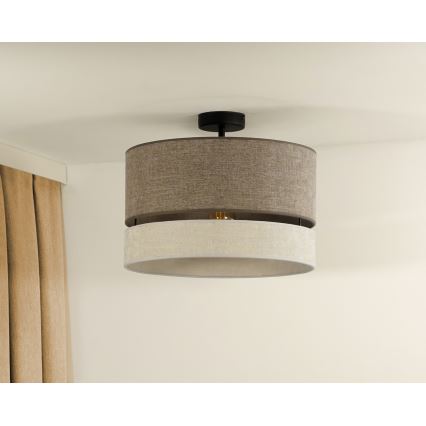 Duolla - Lestenec DOUBLE 1xE27/15W/230V pr. 40 cm rjava/siva