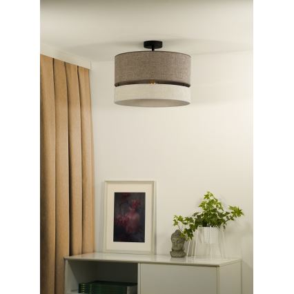Duolla - Lestenec DOUBLE 1xE27/15W/230V pr. 40 cm rjava/siva