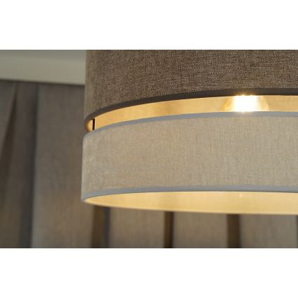 Duolla - Lestenec DOUBLE 1xE27/15W/230V pr. 40 cm rjava/siva