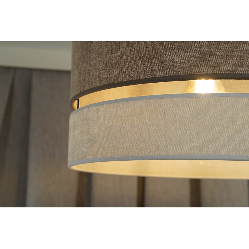 Duolla - Lestenec DOUBLE 1xE27/15W/230V pr. 40 cm rjava/siva