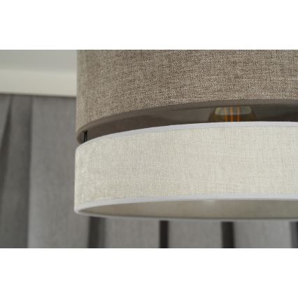 Duolla - Lestenec DOUBLE 1xE27/15W/230V pr. 40 cm rjava/siva