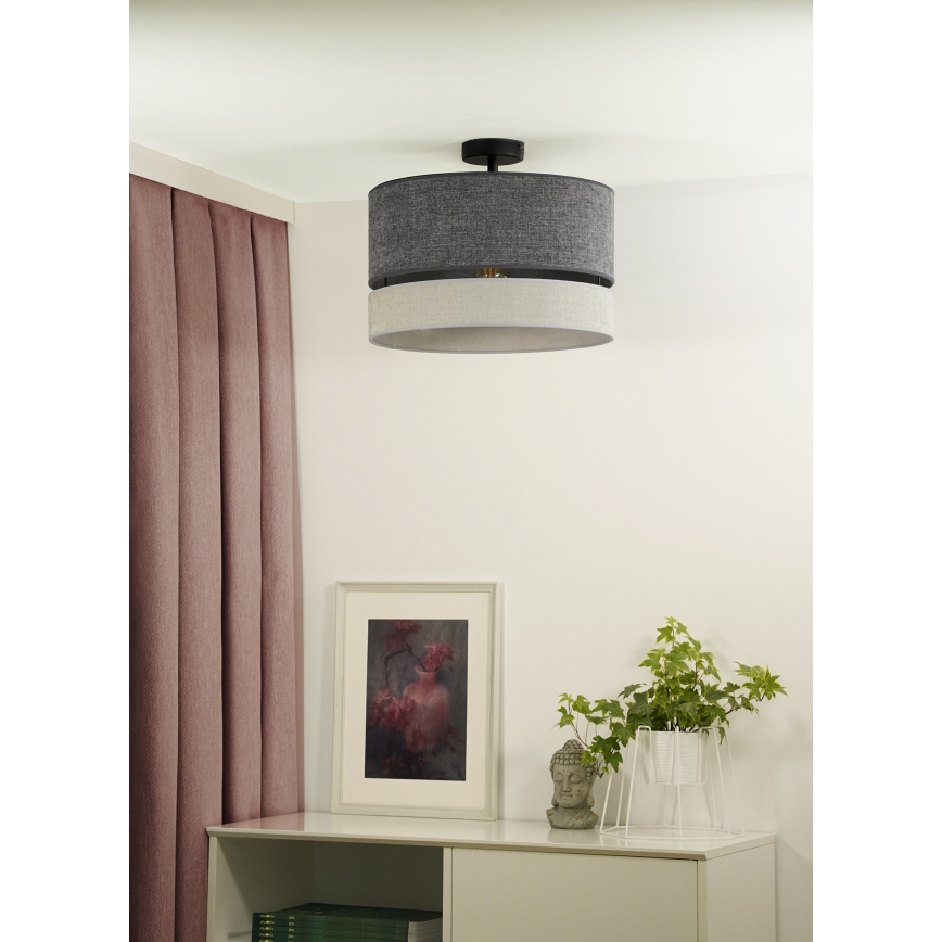 Duolla - Lestenec DOUBLE 1xE27/15W/230V pr. 40 cm siva