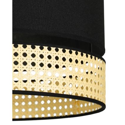 Duolla - Lestenec DOUBLE RATTAN 1xE27/15W/230V pr. 40 cm črna/bež