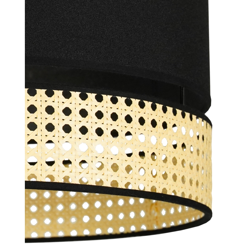 Duolla - Lestenec DOUBLE RATTAN 1xE27/15W/230V pr. 40 cm črna/bež