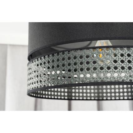 Duolla - Lestenec DOUBLE RATTAN 1xE27/15W/230V pr. 40 cm črna