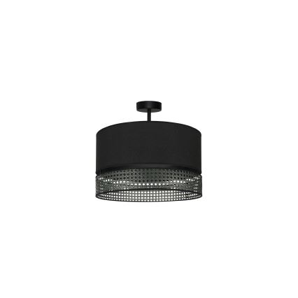 Duolla - Lestenec DOUBLE RATTAN 1xE27/15W/230V pr. 40 cm črna