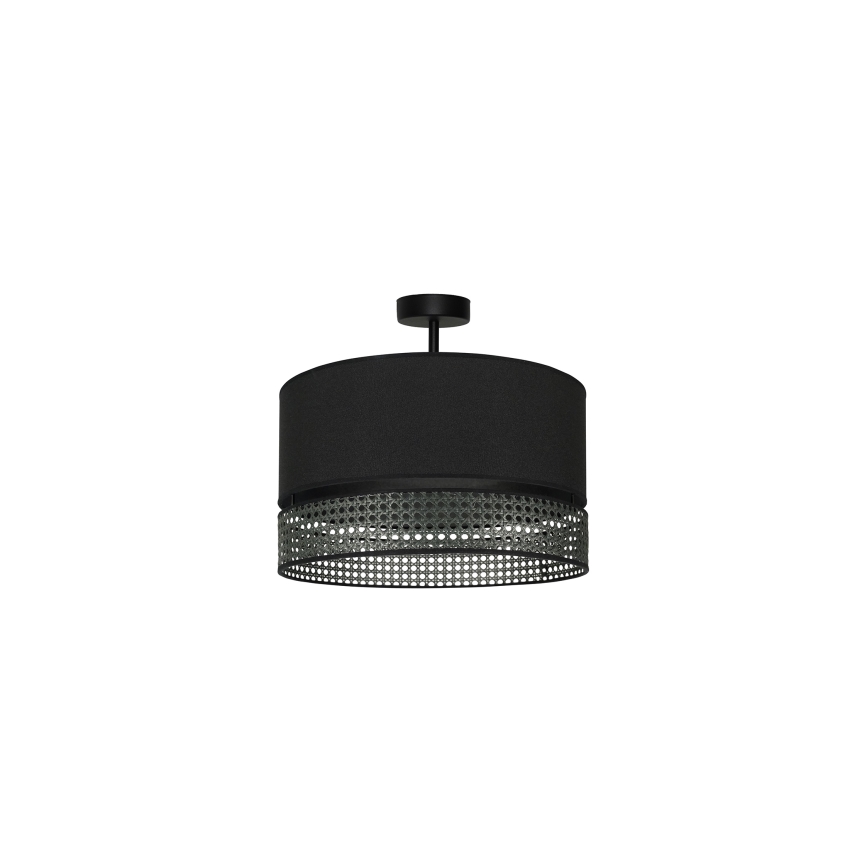 Duolla - Lestenec DOUBLE RATTAN 1xE27/15W/230V pr. 40 cm črna