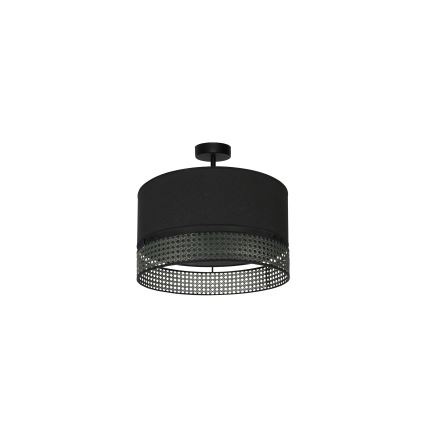 Duolla - Lestenec DOUBLE RATTAN 1xE27/15W/230V pr. 40 cm črna
