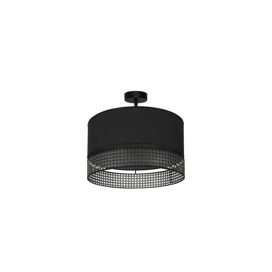 Duolla - Lestenec DOUBLE RATTAN 1xE27/15W/230V pr. 40 cm črna
