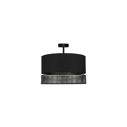 Duolla - Lestenec DOUBLE RATTAN 1xE27/15W/230V pr. 40 cm črna