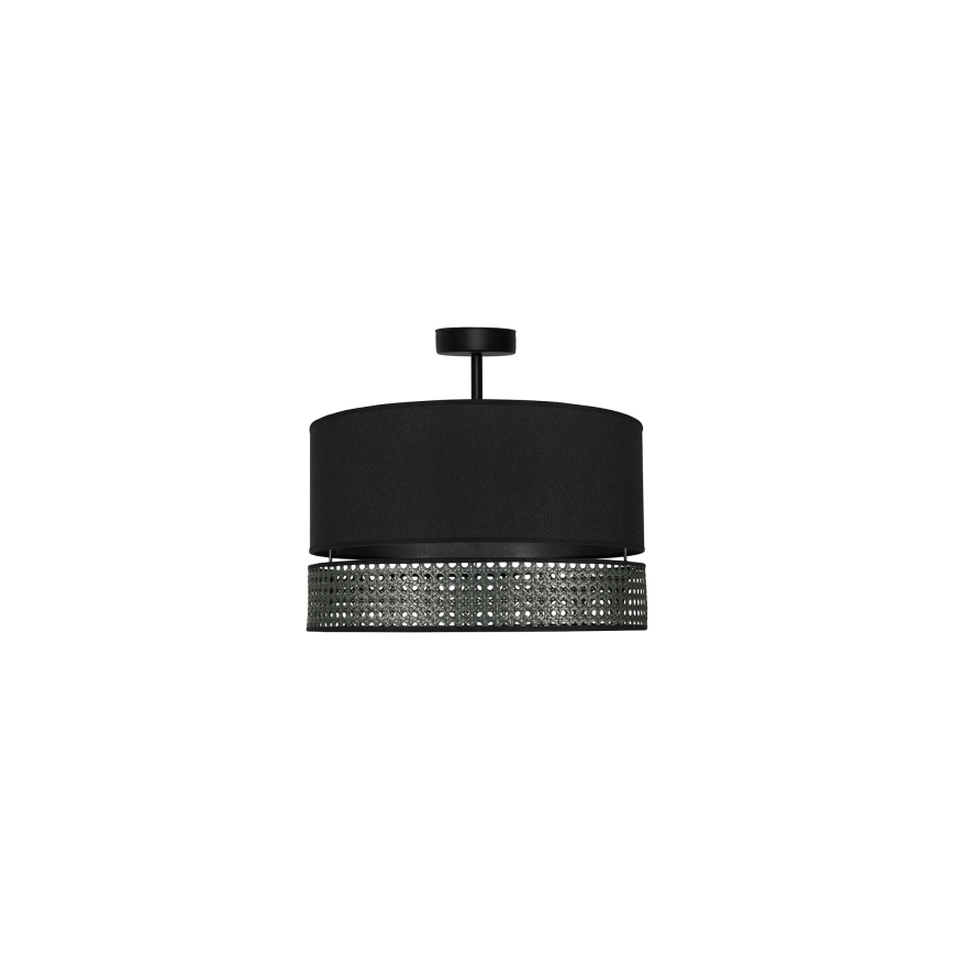 Duolla - Lestenec DOUBLE RATTAN 1xE27/15W/230V pr. 40 cm črna