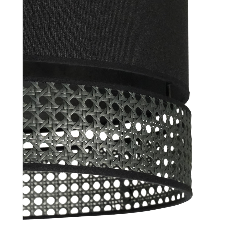 Duolla - Lestenec DOUBLE RATTAN 1xE27/15W/230V pr. 40 cm črna
