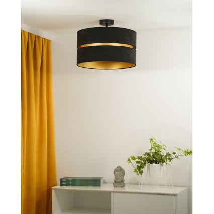 Duolla - Lestenec DUO 1xE27/15W/230V pr. 40 cm črna/zlata