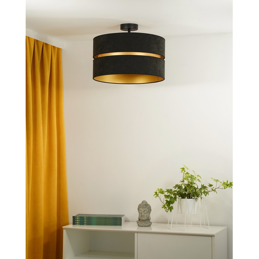 Duolla - Lestenec DUO 1xE27/15W/230V pr. 40 cm črna/zlata