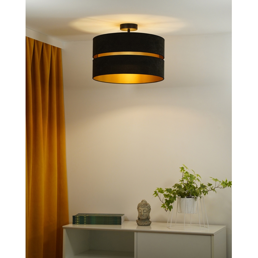 Duolla - Lestenec DUO 1xE27/15W/230V pr. 40 cm črna/zlata