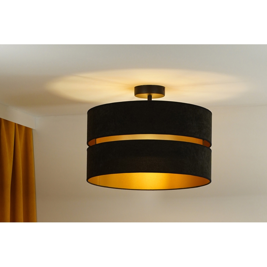 Duolla - Lestenec DUO 1xE27/15W/230V pr. 40 cm črna/zlata