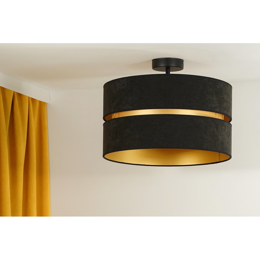 Duolla - Lestenec DUO 1xE27/15W/230V pr. 40 cm črna/zlata