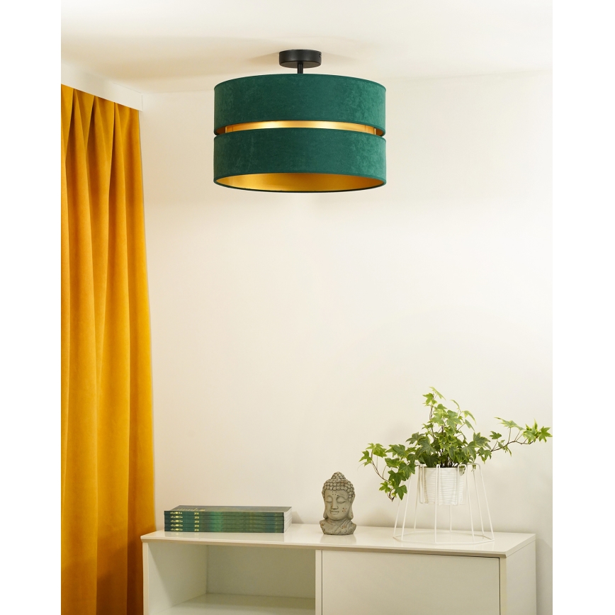 Duolla - Lestenec DUO 1xE27/15W/230V pr. 40 cm zelena/zlata