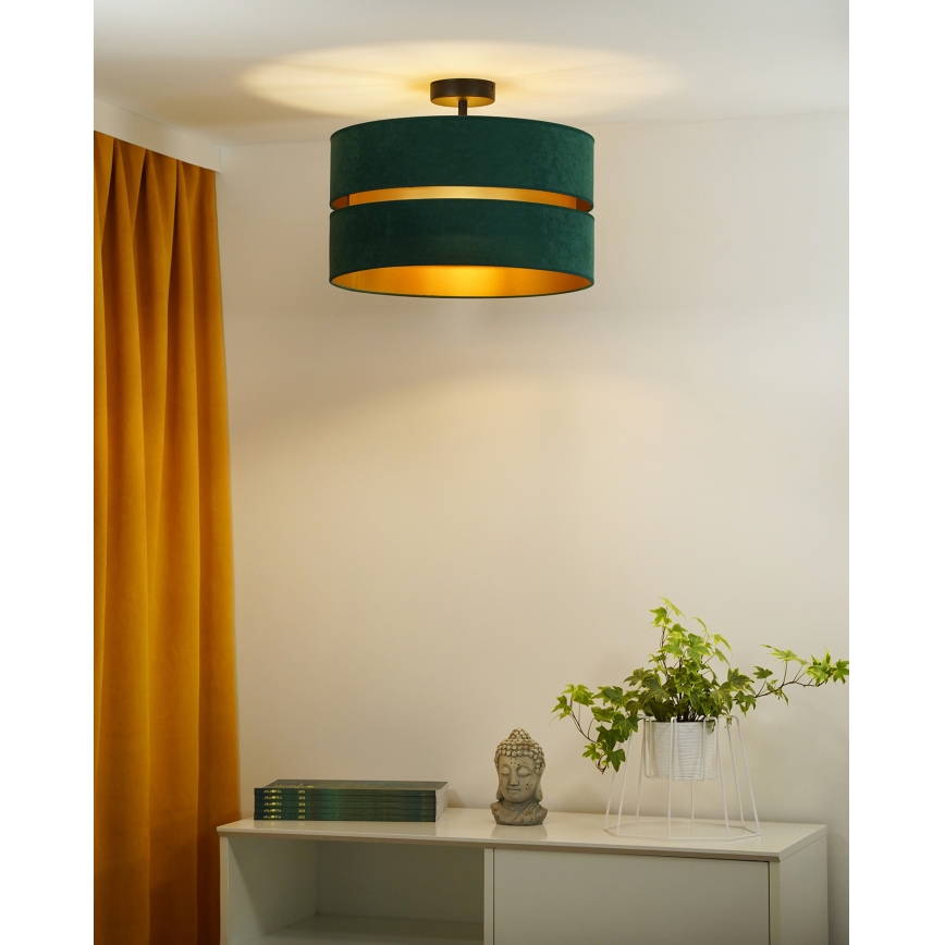 Duolla - Lestenec DUO 1xE27/15W/230V pr. 40 cm zelena/zlata