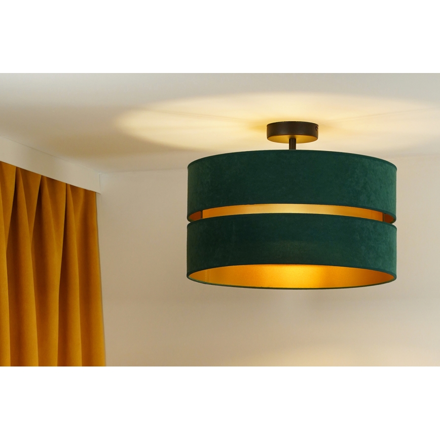 Duolla - Lestenec DUO 1xE27/15W/230V pr. 40 cm zelena/zlata