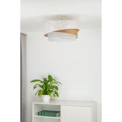 Duolla - Lestenec KOBO 1xE27/15W/230V pr. 45 cm bela/zlata