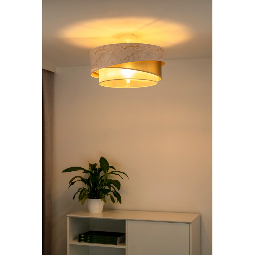 Duolla - Lestenec KOBO 1xE27/15W/230V pr. 45 cm bela/zlata