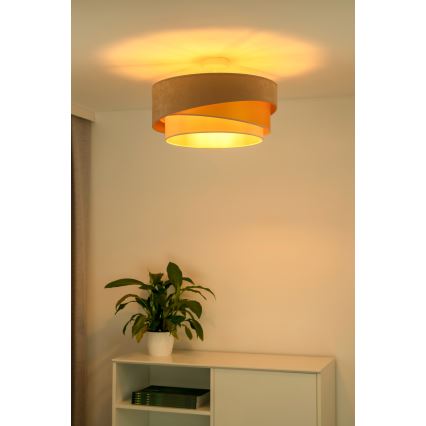 Duolla - Lestenec KOBO 1xE27/15W/230V pr. 45 cm bež/zlata/krem barva