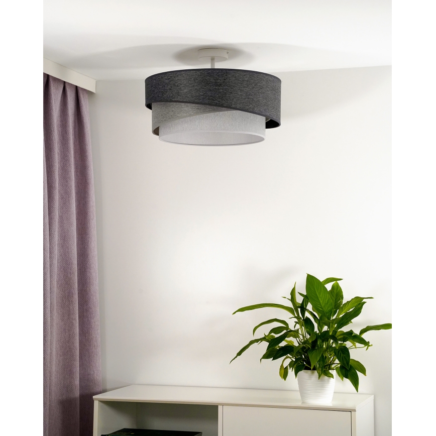 Duolla - Lestenec KOBO 1xE27/15W/230V pr. 45 cm siva/bela
