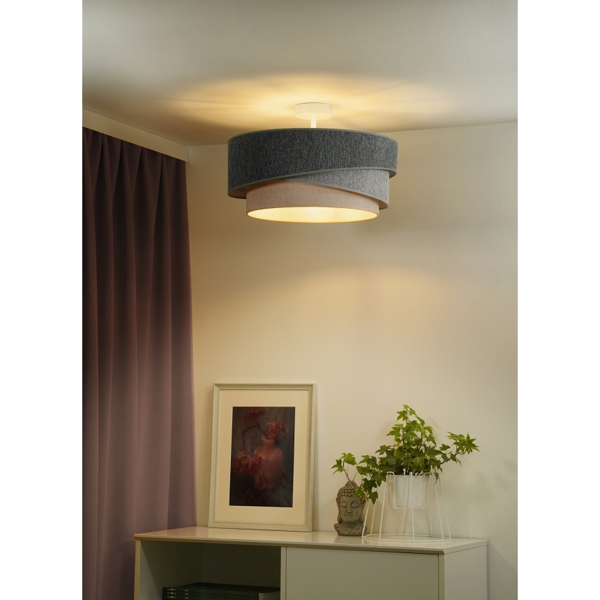 Duolla - Lestenec KOBO ECO RECYCLING 1xE27/15W/230V pr. 45 cm zelena/siva/krem barva