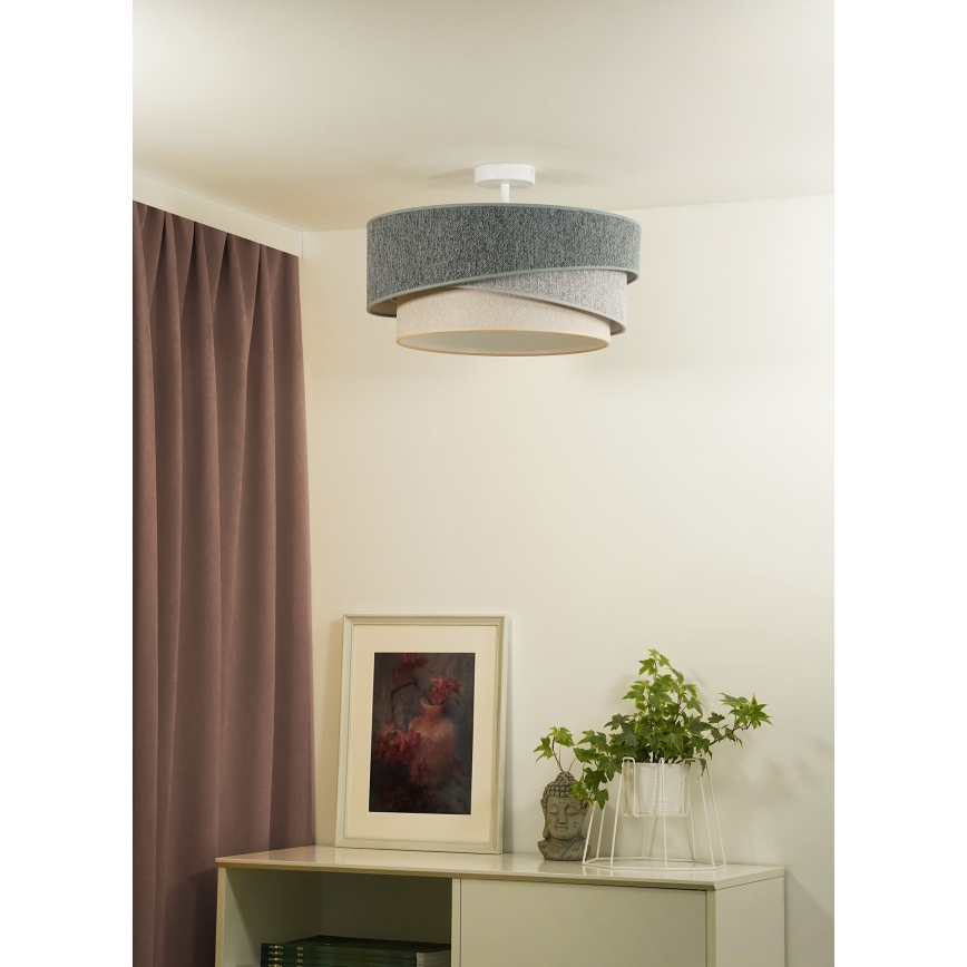 Duolla - Lestenec KOBO ECO RECYCLING 1xE27/15W/230V pr. 45 cm zelena/siva/krem barva