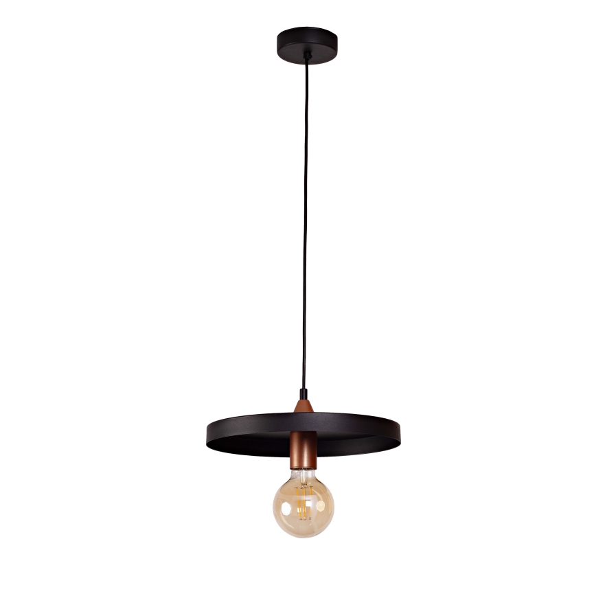 Duolla - Lestenec na kablu IRONLINE 1xE27/15W/230V premer 30 cm črna/medena
