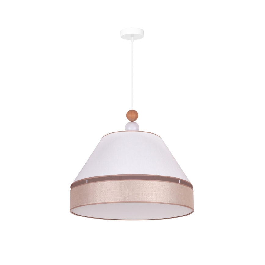 Duolla - Lestenec na vrvici AVIGNON 1xE27/15W/230V premer 50 cm bela/bež