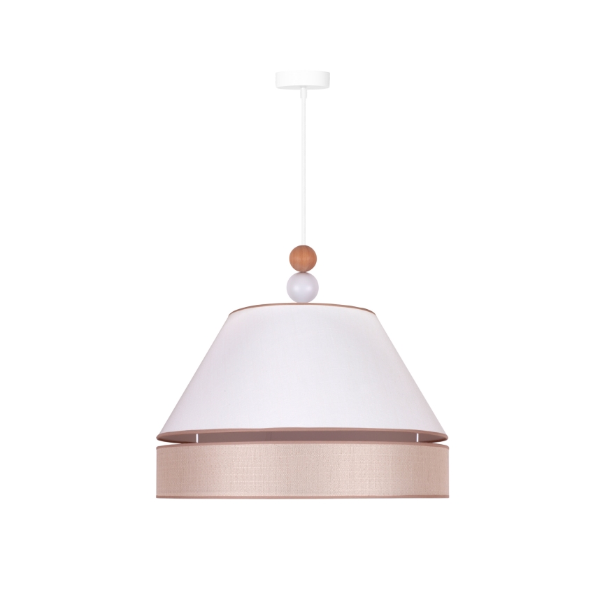 Duolla - Lestenec na vrvici AVIGNON 1xE27/15W/230V premer 50 cm bela/bež