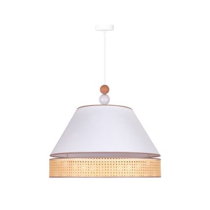 Duolla - Lestenec na vrvici AVIGNON 1xE27/15W/230V premer 60 cm bela/ratan
