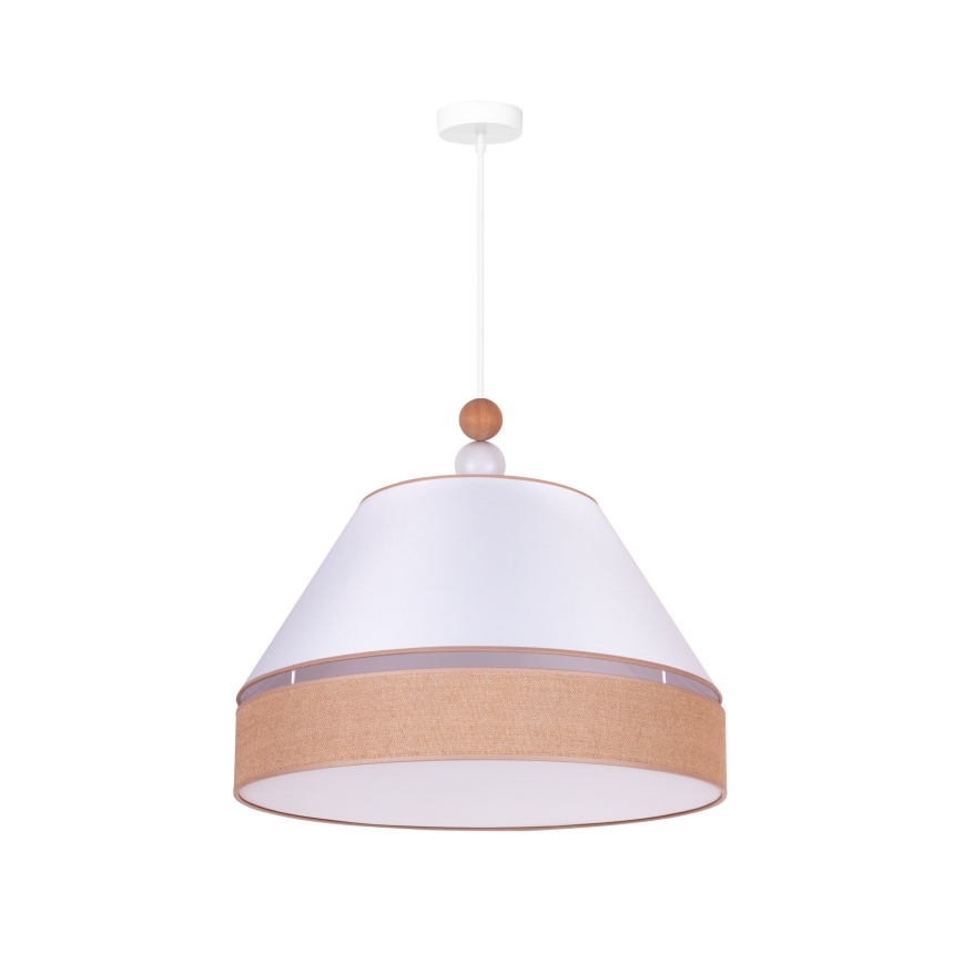 Duolla - Lestenec na vrvici AVIGNON 1xE27/15W/230V premer 60 cm bela/rjava