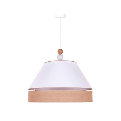 Duolla - Lestenec na vrvici AVIGNON 1xE27/15W/230V premer 60 cm bela/rjava
