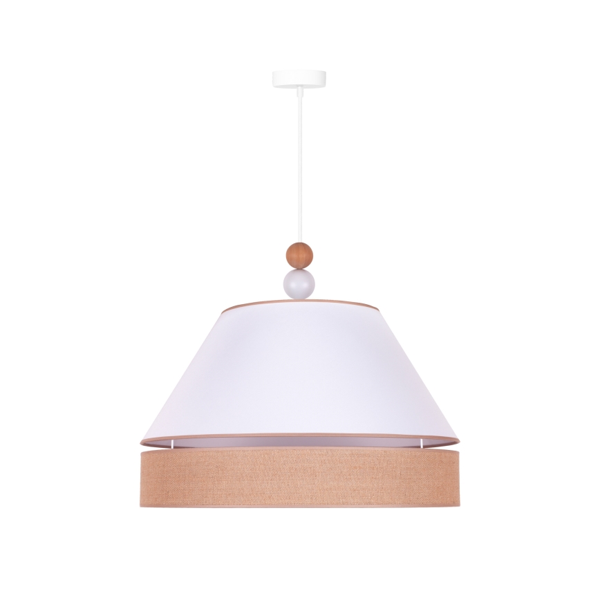 Duolla - Lestenec na vrvici AVIGNON 1xE27/15W/230V premer 60 cm bela/rjava