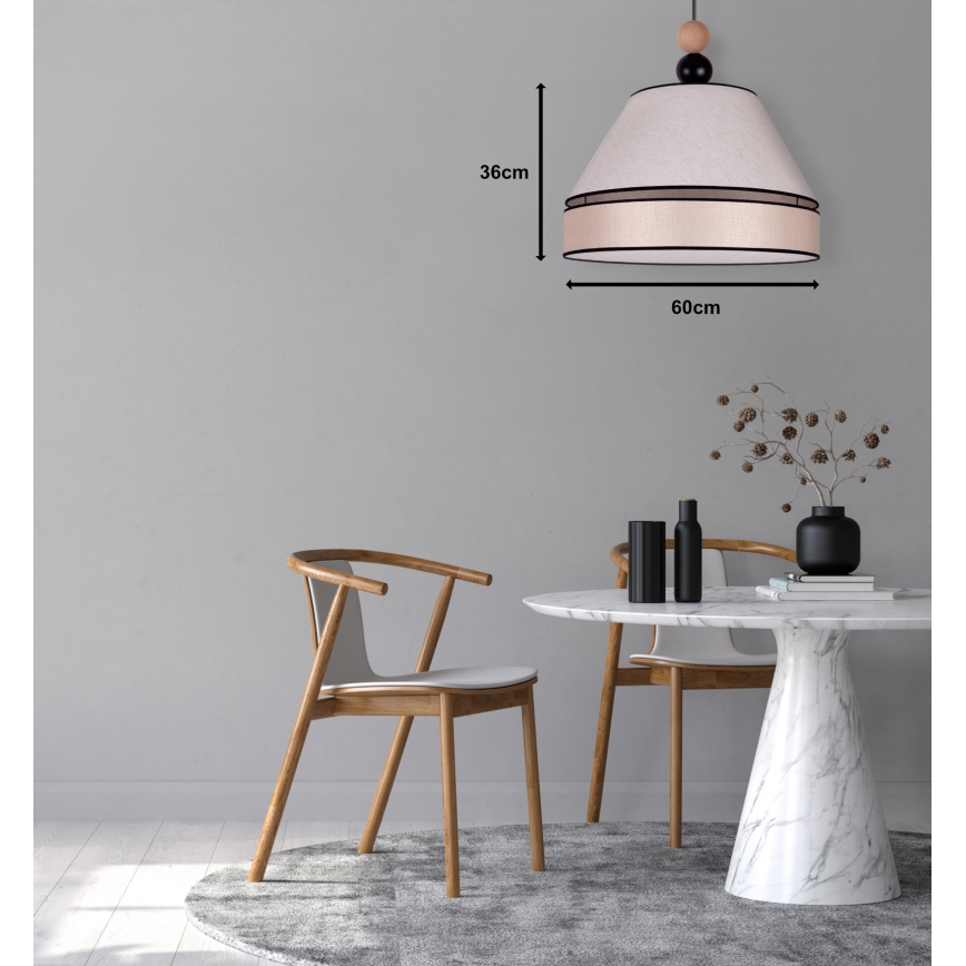 Duolla - Lestenec na vrvici AVIGNON 1xE27/15W/230V premer 60 cm bež