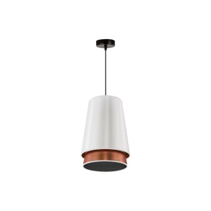 Duolla - Lestenec na vrvici BELL SHINY 1xE27/15W/230V pr. 25 cm bela/baker