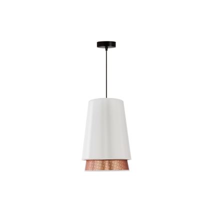Duolla - Lestenec na vrvici BELL SHINY 1xE27/15W/230V pr. 25 cm bela/baker