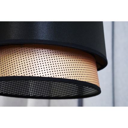 Duolla - Lestenec na vrvici BELL SHINY 1xE27/15W/230V pr. 25 cm črna/baker