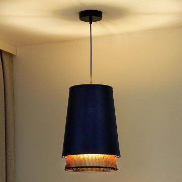Duolla - Lestenec na vrvici BELL SHINY 1xE27/15W/230V pr. 25 cm modra/baker