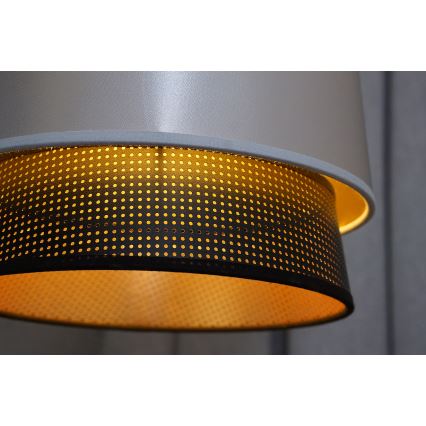 Duolla - Lestenec na vrvici BELL SHINY 1xE27/15W/230V pr. 25 cm srebrna/črna