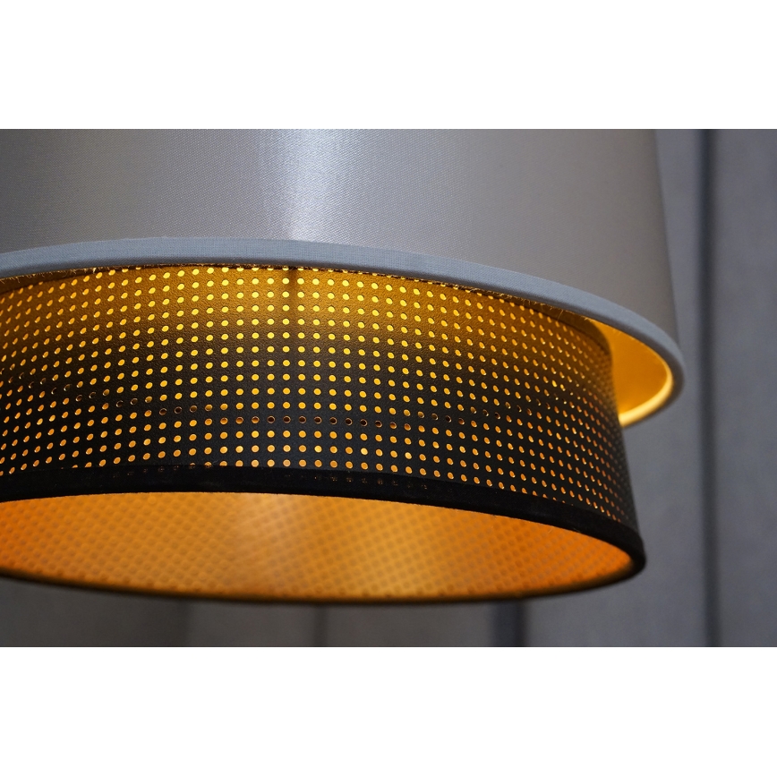 Duolla - Lestenec na vrvici BELL SHINY 1xE27/15W/230V pr. 25 cm srebrna/črna