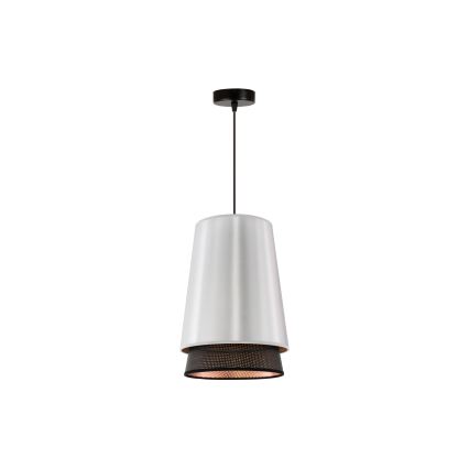 Duolla - Lestenec na vrvici BELL SHINY 1xE27/15W/230V pr. 25 cm srebrna/črna