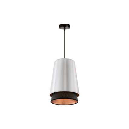 Duolla - Lestenec na vrvici BELL SHINY 1xE27/15W/230V pr. 25 cm srebrna/črna