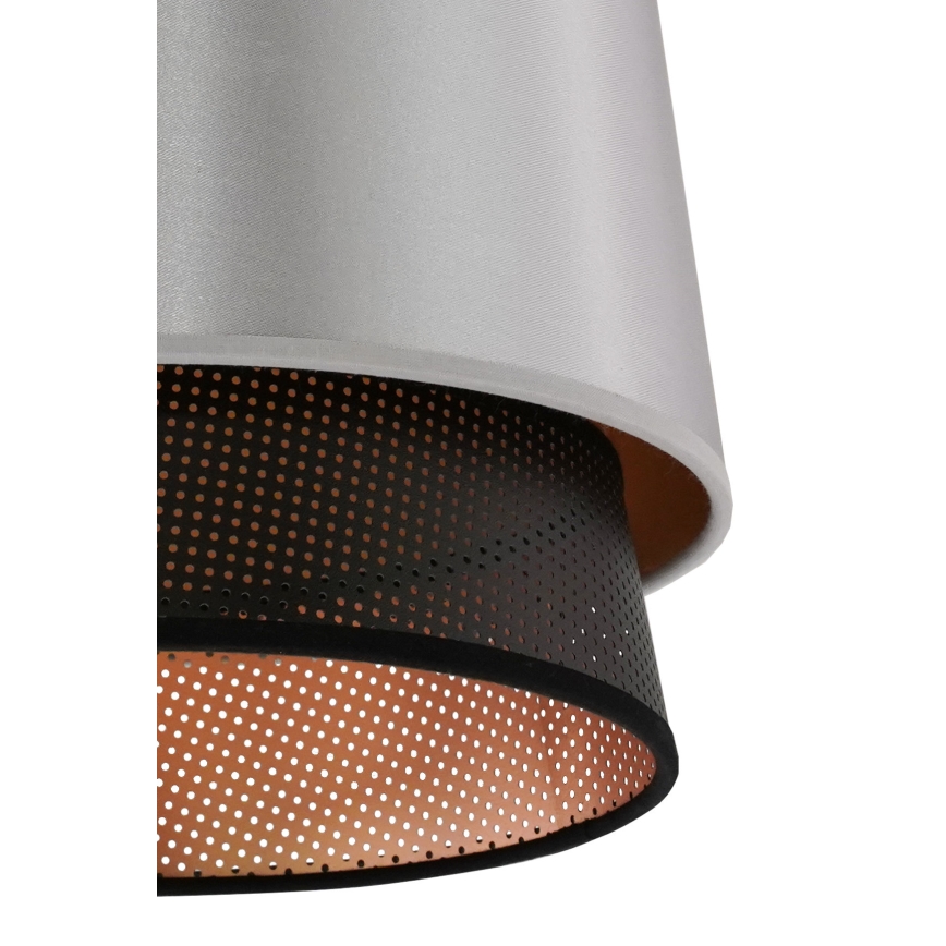 Duolla - Lestenec na vrvici BELL SHINY 1xE27/15W/230V pr. 25 cm srebrna/črna