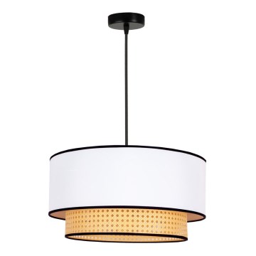 Duolla - Lestenec na vrvici BOHO 1xE27/15W/230V pr. 45 cm bela/ratan