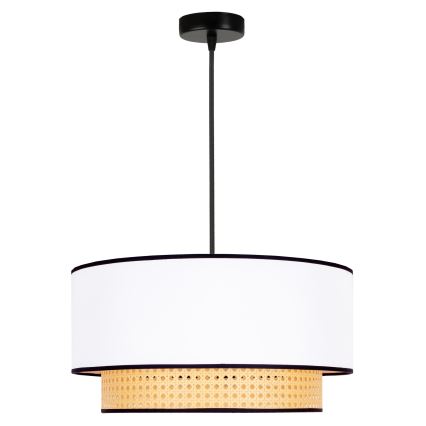 Duolla - Lestenec na vrvici BOHO 1xE27/15W/230V pr. 45 cm bela/ratan