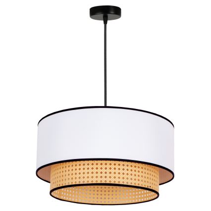 Duolla - Lestenec na vrvici BOHO 1xE27/15W/230V pr. 45 cm bela/ratan
